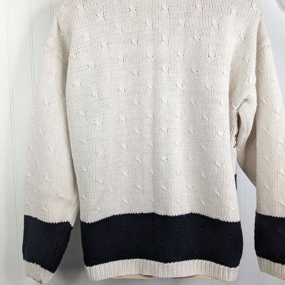 VINTAGE Nautical Y2K Cardigan Sweater Sz L - Picture 14 of 15